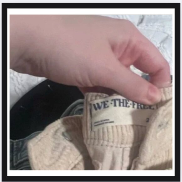 Free People We The Free Good Luck Mid-Rise Cord Barrel Jeans Pants - Picture 4 of 4